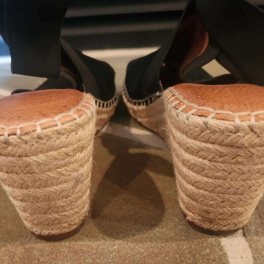 Gentle Souls Black Wedge Espadrilles with Elastic Slingback - Picture 10 of 10